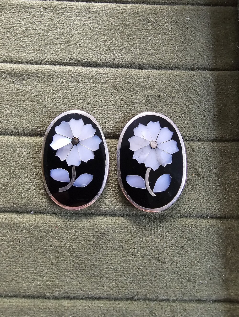 Vintage Alpaca Mexico Silver Earrings